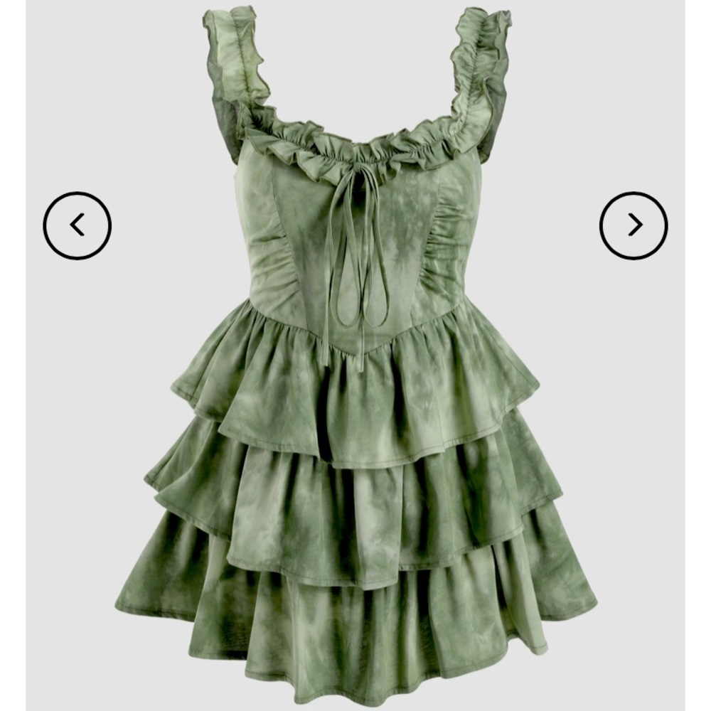 Vineyard Strolls Green Corset Mini Dress